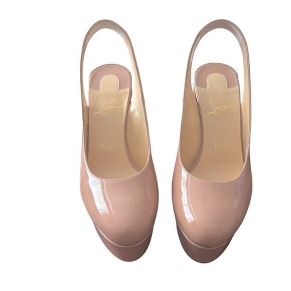 Christian Louboutin Movida Sling 130 Nude Pumps Size 38 - Picture 4 of 14